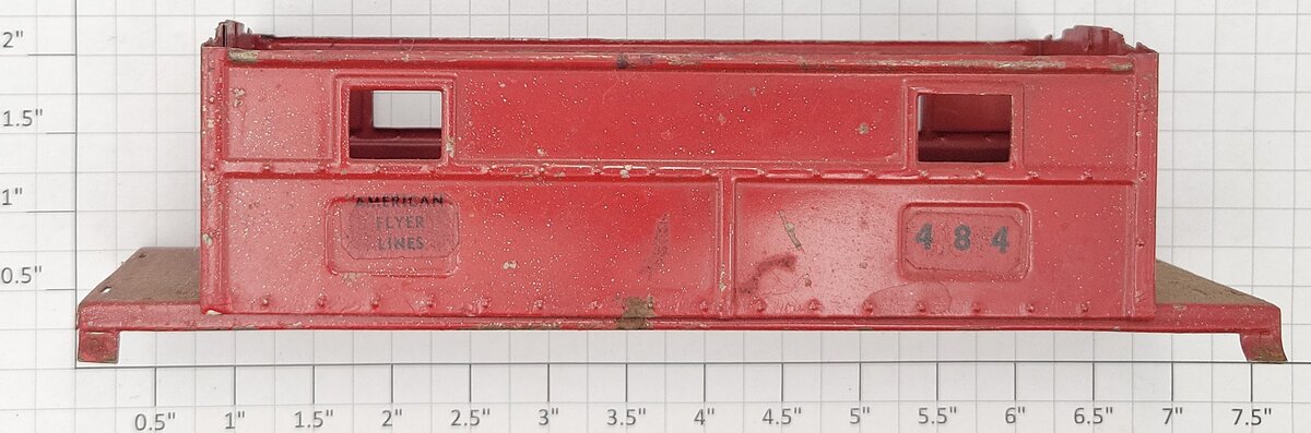 American Flyer 484-3 American Flyer Lines Red Tinplate Caboose Shell with Frame