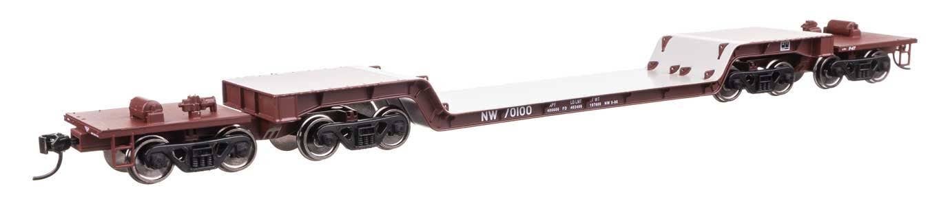 Walthers 910-50231 HO NW 81' 8-Axle Depressed Center Flatcar Ready to Run #70100