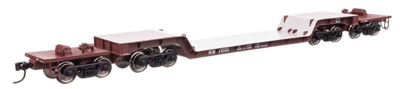 Walthers 910-50232 HO NW 81' 8-Axle Depressed Center Flatcar Ready to Run #70101