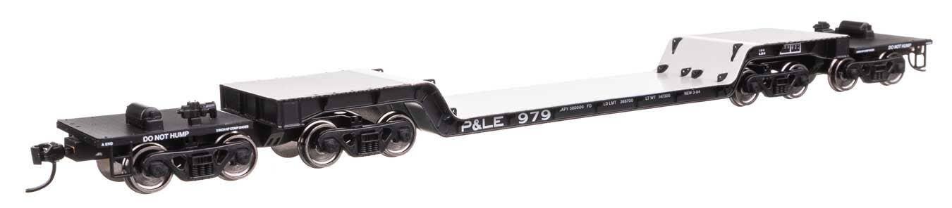 Walthers 910-50242 HO P&LE 81' 8-Axle Depressed Center Flatcar Ready to Run #979