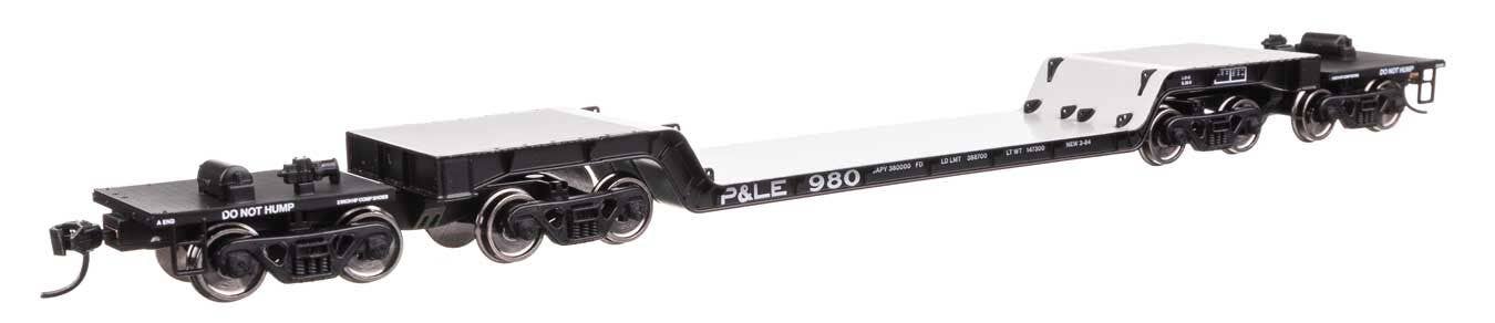 Walthers 910-50243 HO P&LE 81' 8-Axle Depressed Center Flatcar Ready to Run #980