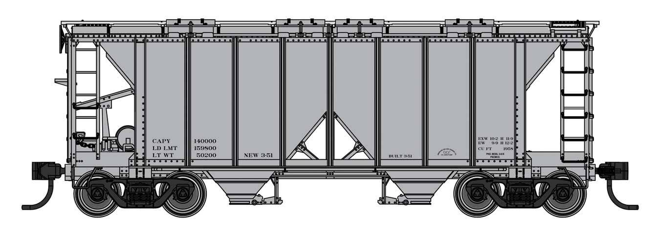 Walthers 910-49701 HO Data Only ACF 1958 Cu Ft Covered Hopper Ready to Run