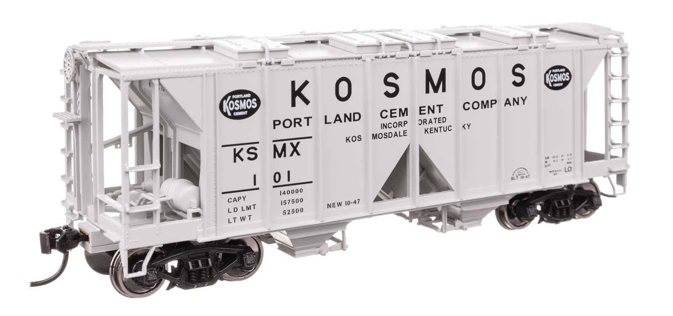 Walthers 910-49720 HO Kosmos Cement ACF 1958 Cu Ft Covered Hopper RTR KSMX #101
