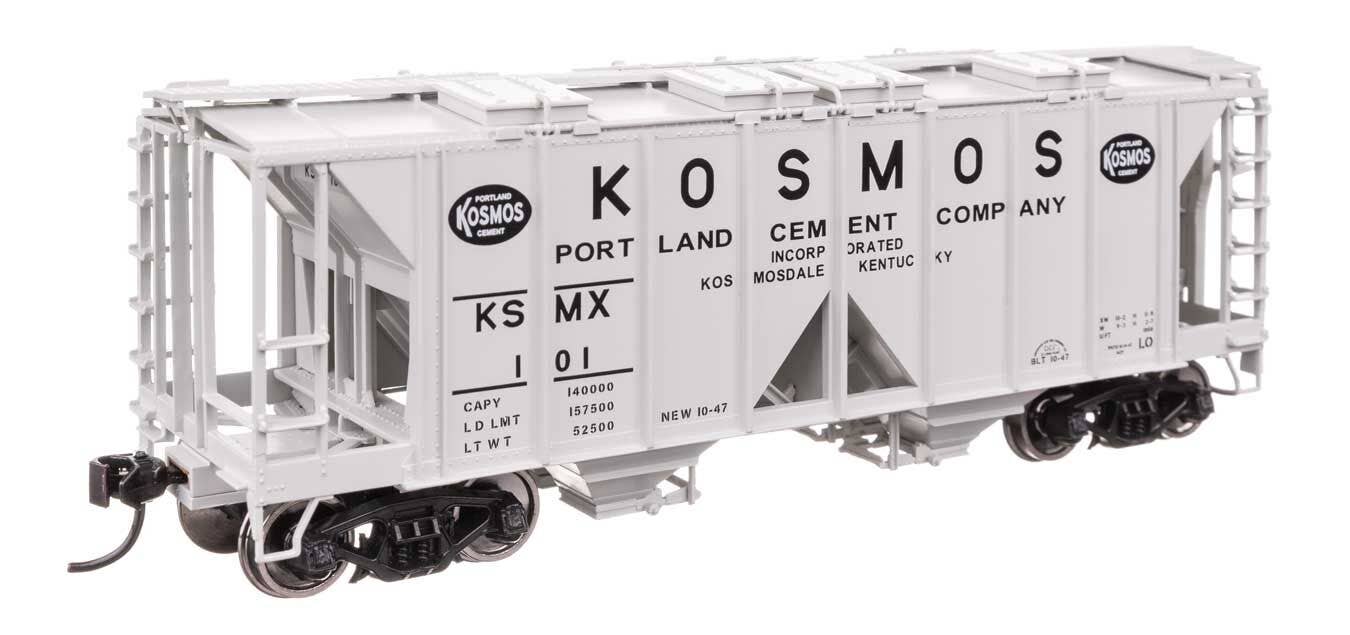 Walthers 910-49720 HO Kosmos Cement ACF 1958 Cu Ft Covered Hopper RTR KSMX #101