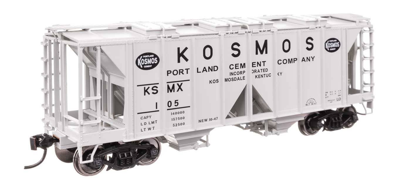 Walthers 910-49721 HO Kosmos Cement ACF 1958 Cu Ft Covered Hopper RTR KSMX #105