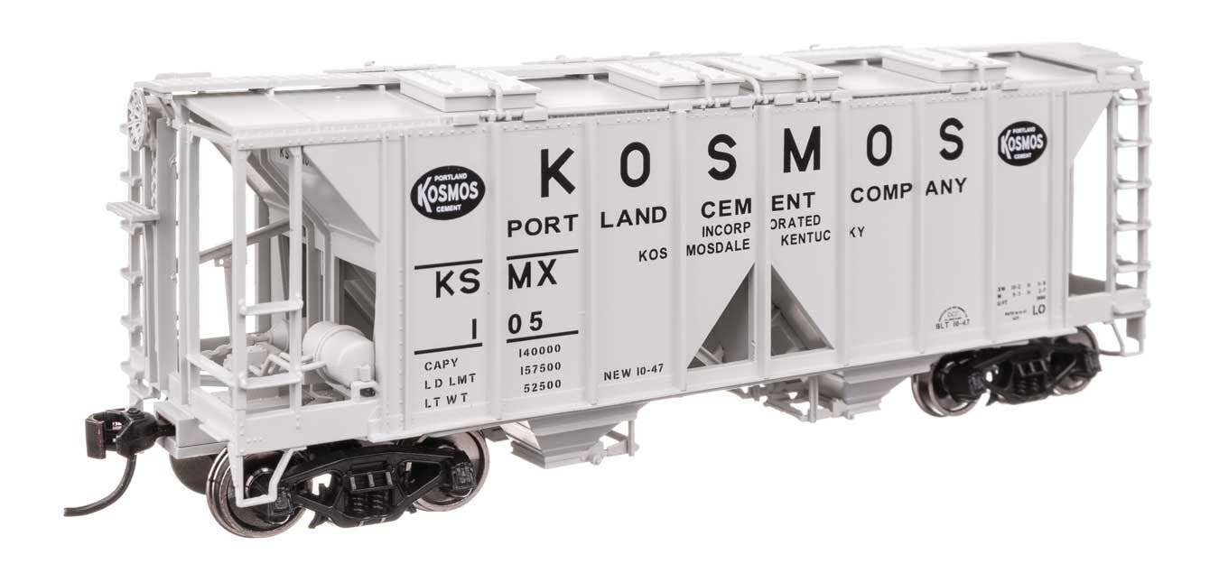 Walthers 910-49721 HO Kosmos Cement ACF 1958 Cu Ft Covered Hopper RTR KSMX #105