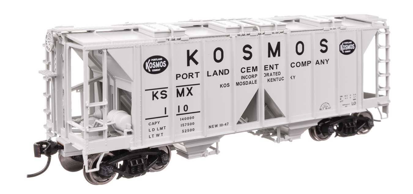 Walthers 910-49722 HO Kosmos Cement ACF 1958 Cu Ft Covered Hopper RTR KSMX #110