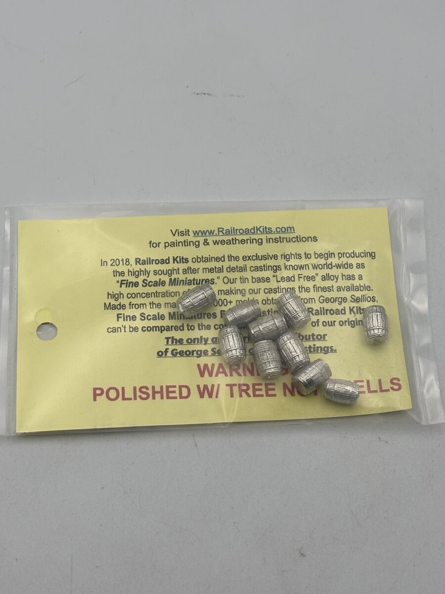 Fine Scale Miniatures Wooden Barrel/Keg Detail Castings (Pack of 10)