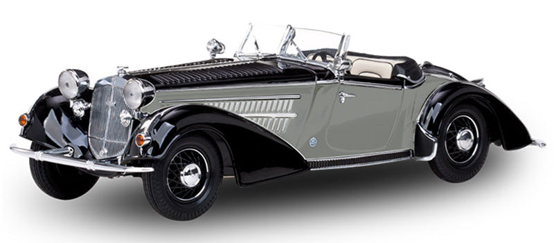 Sun Star SS-2410 1:18 Black and Silver 1939 Horch 855 Roadster Diecast Model