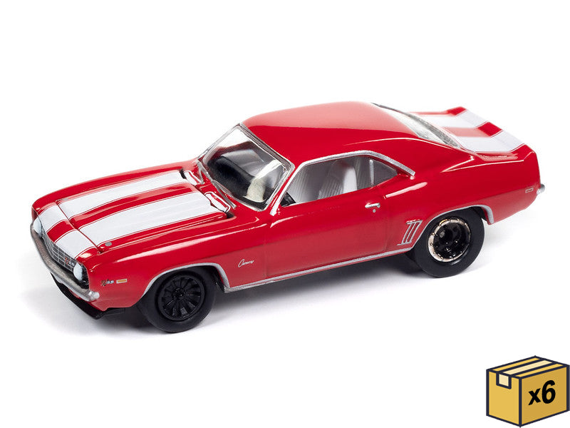 Johnny Lightning JLSP381-B-CASE 1:64 Red 1969 Chevy Camaro Z28 Car (Pack of 6)