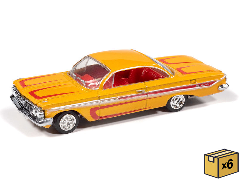 Johnny Lightning JLSP406-A-CASE 1:64 Yellow & Red - 1961 Chevrolet Impala SS 409