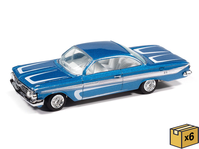 Johnny Lightning JLSP406-B-CASE 1:64 Blue & White - 1961 Chevy Impala SS 409
