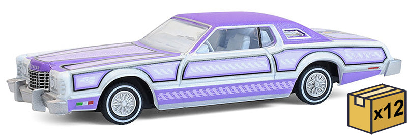 Greenlight Collectibles 2020003-CASE-12 1:64 1973 Ford Thunderbird Lowrider