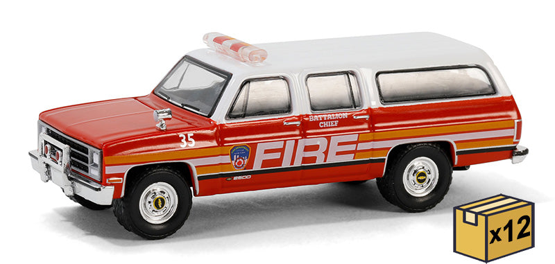 Greenlight Collectibles 30501-CASE 1:64 FDNY Battalion Chief '91 Chevy Suburban