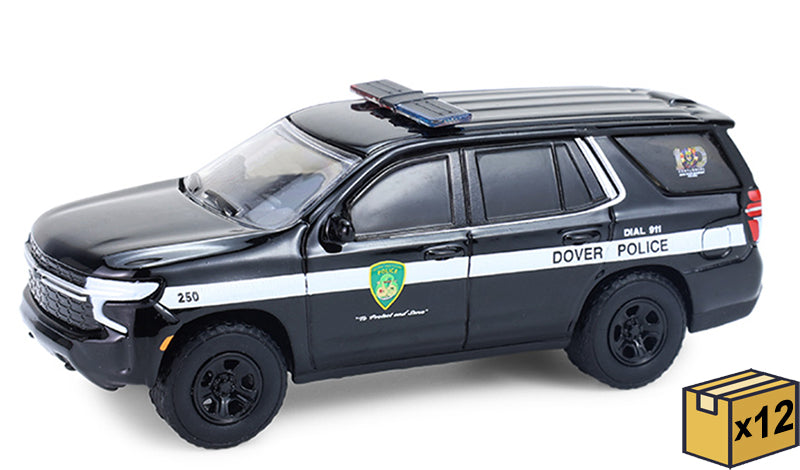 Greenlight Collectibles 30549-CASE 1:64 Dover Police 2024 Chevrolet Tahoe SUV