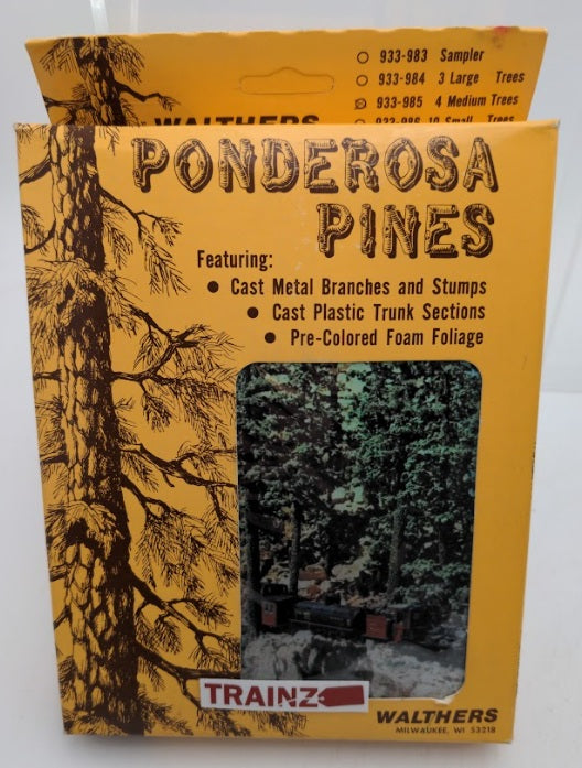 Walthers 933-985 Medium Trees Ponderosa Pines (Box of 4)