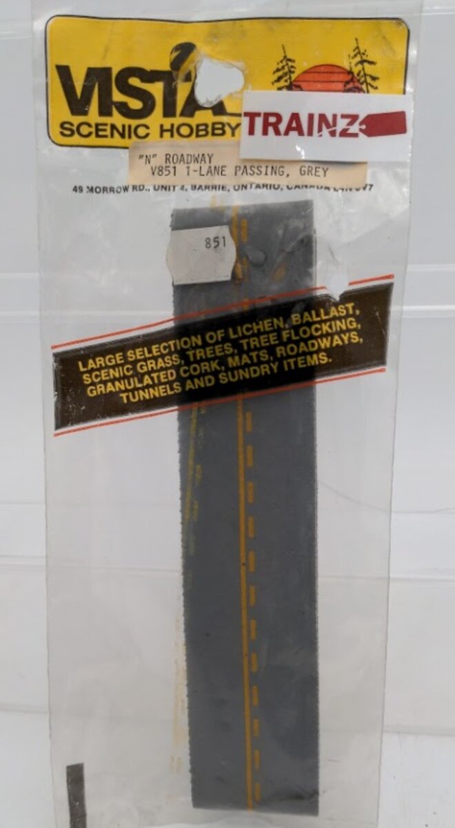 Vista Scenic Hobby Production V851 N Scale Grey Roadway Passing 1 Lane