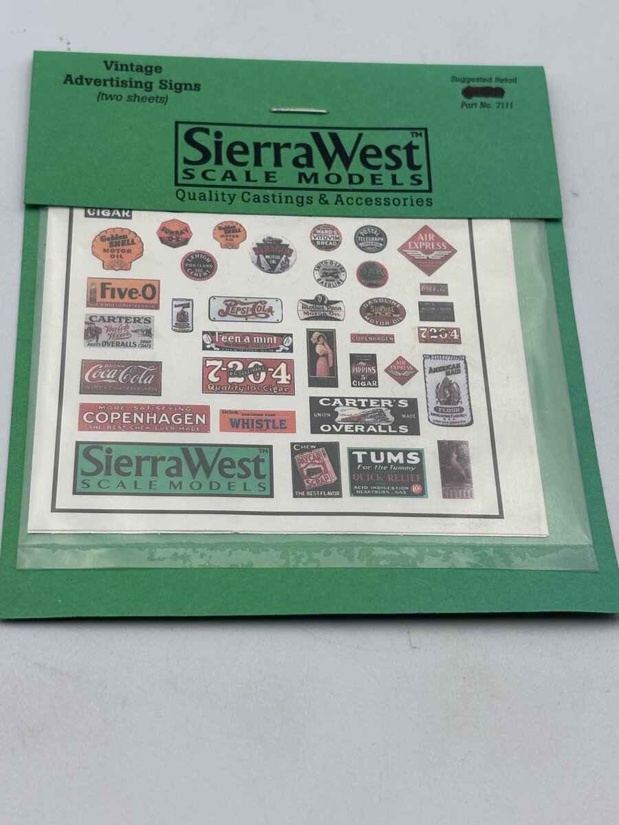 Sierra West 7111 HO Scale Vintage Advertising Signs (Two Sheets)