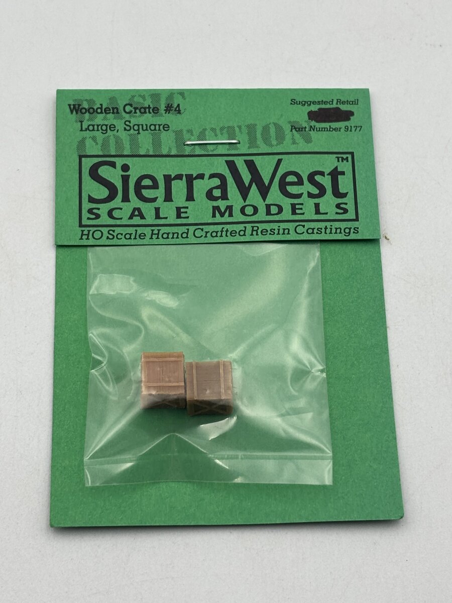 Sierra West 9177 HO Scale Wooden Crate #4 Large, Square