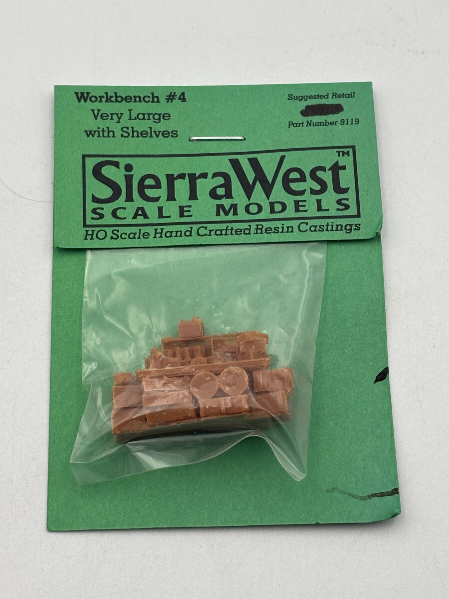 Sierra West 9119 HO Scale Workbench #4 Very Large With Shelves