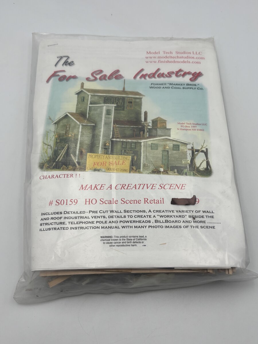 Model Tech Studios S0159 HO Scale The For Sale Industry Build Kit