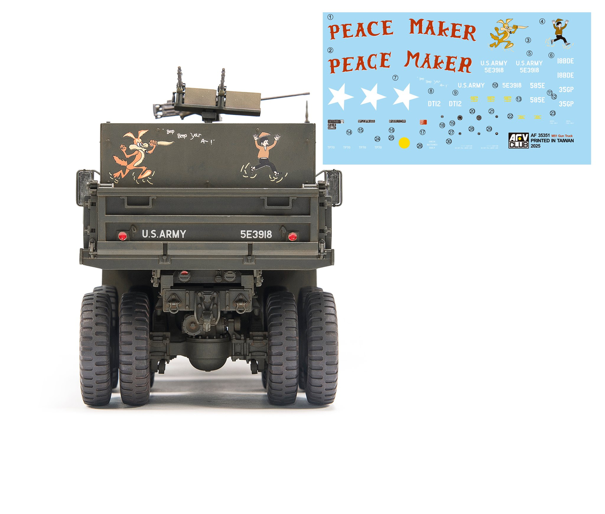 AFV Club AF35351 1:35 U.S M51A2 5-ton Dump Gun Truck Plastic Model Kit