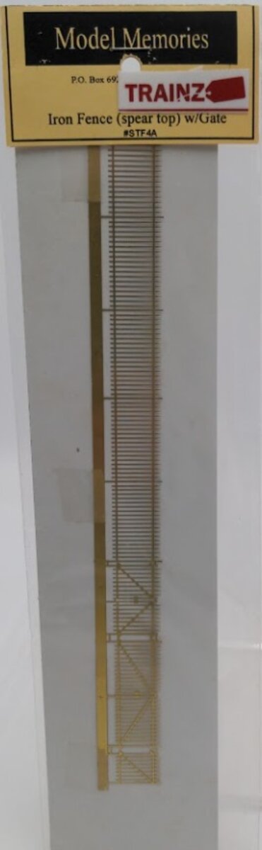 Model Memories STF4A HO Scale Iron Fence (Spear Top) With Gate Brass Part