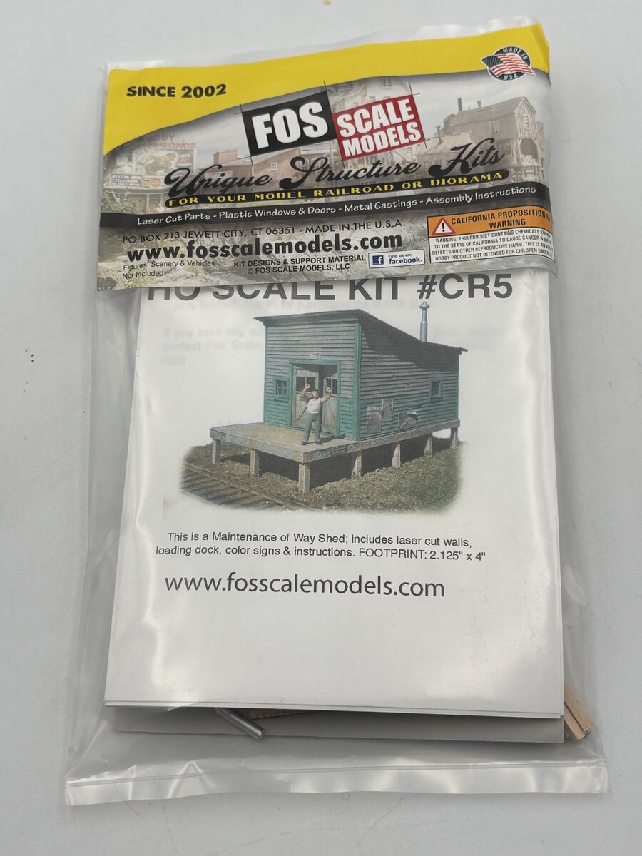 FOS Scale Limited CR5 HO Scale M.O.W. Shed Build Kit