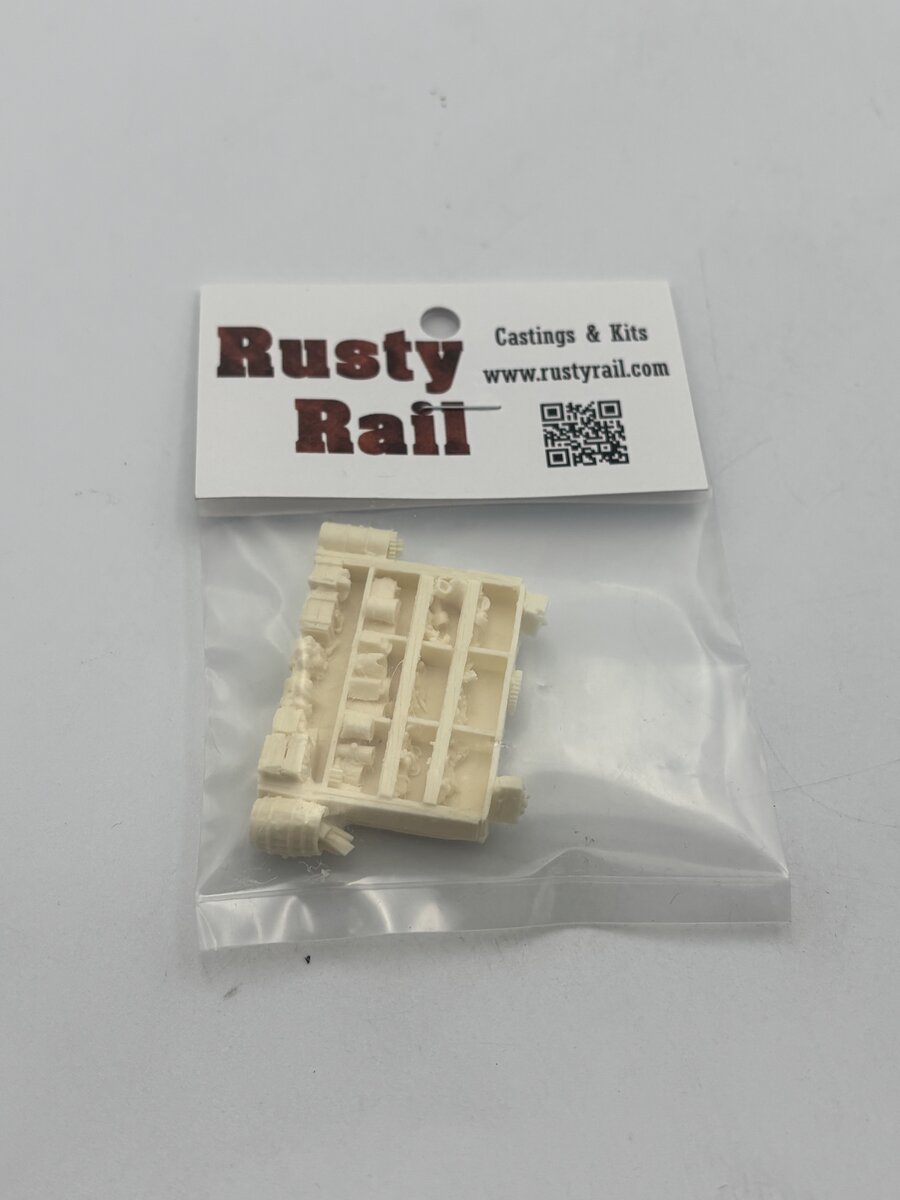 Rusty Rails HO Scale Large Shelving Unit w/Junk & Barrels Castings Resin Kit