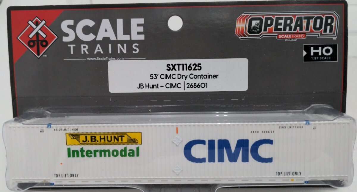 Scale Trains SXT11625 HO Scale 53' CIMC Intermodal Dry Container J.B. Hunt