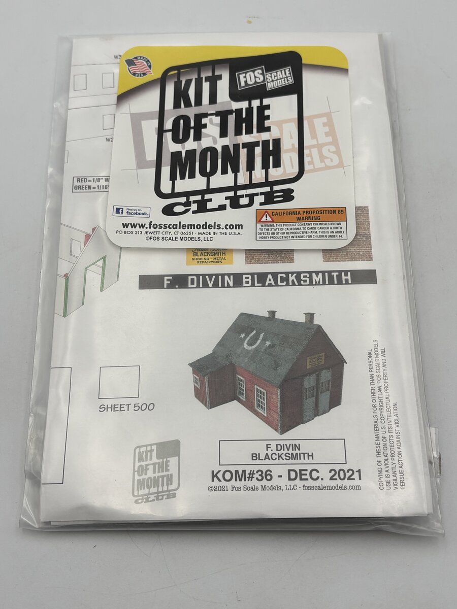 Fos Scale Kit FOS Scale Limited 36 HO Scale F. Divin Blacksmith Build Kit – Trainz