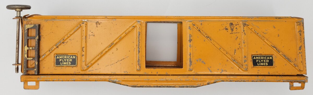 American Flyer 408-1 O Gauge Orange Tinplate Box Car Shell with Frame
