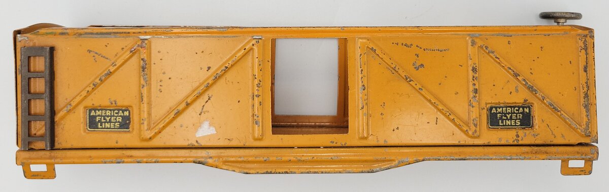 American Flyer 408-1 O Gauge Orange Tinplate Box Car Shell with Frame