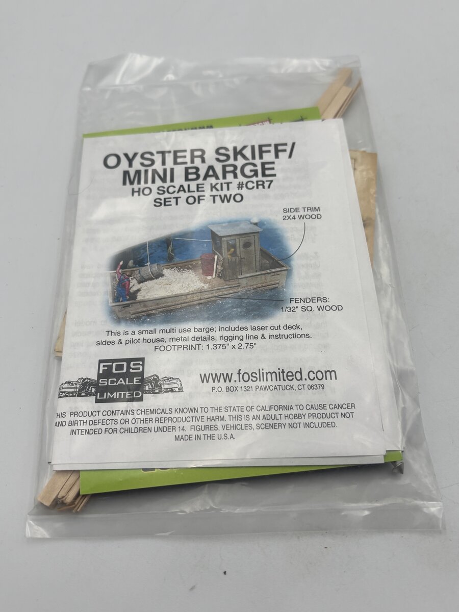 FOS Scale Limited CR7 HO Scale Oyster Skiff/Mini Barge Build Kit