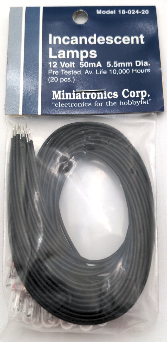 Miniatronics 18-028-20 Incandescent Lamps 14v 80mA 5.5mm Dia.10,000 hours