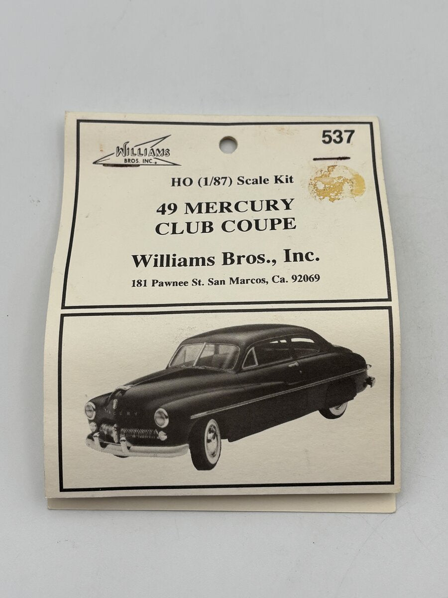 Williams Brothers 537 HO 1:87 Scale 49 Mercury Club Coupe Kit