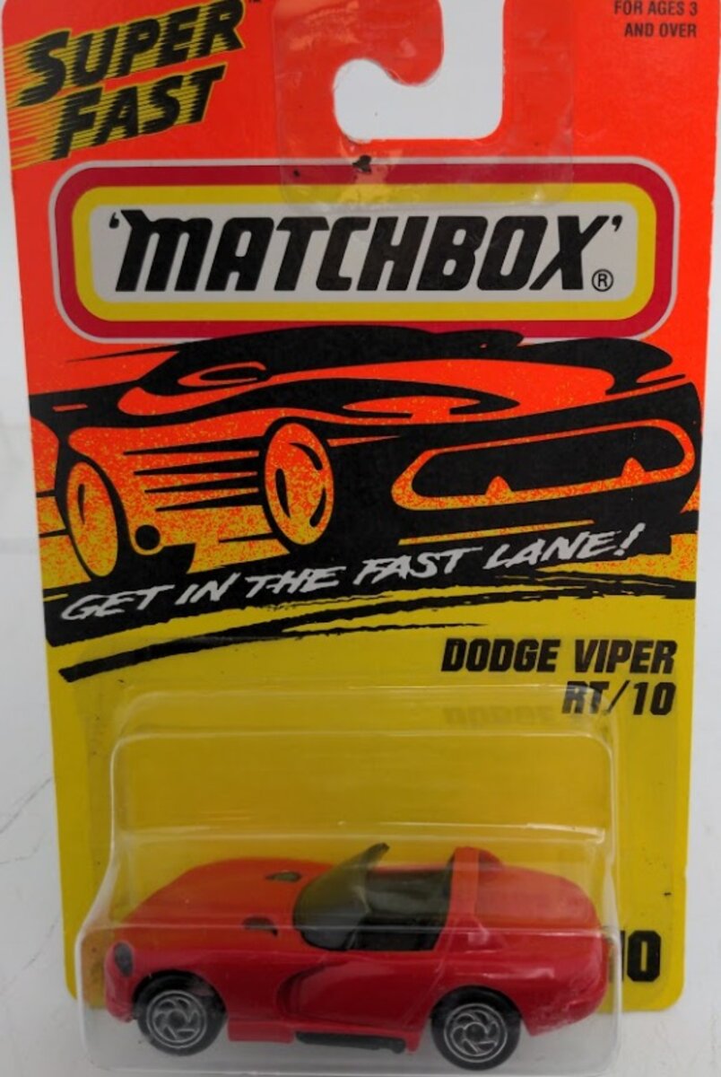 Matchbox 10 1:64 Super Fast Red Dodge Viper RT/10 Diecast Toy Race Car