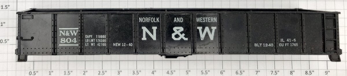 American Flyer PA9986 S Scale Black Norfolk and Western Gondola Body Shell #804