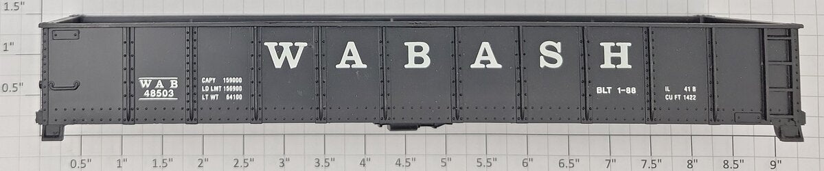 American Flyer PA9986 S Scale Black Wabash Gondola Body Shell #48503