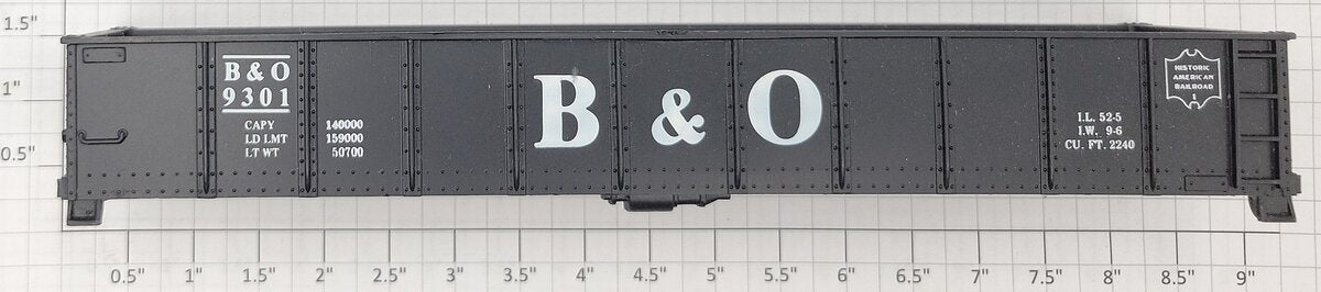 American Flyer PA9986 S Scale Black Baltimore and Ohio Gondola Body Shell #9301