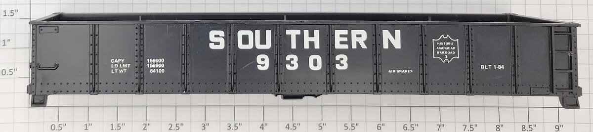 American Flyer PA9986 S Scale Black Southern Gondola Body Shell #9303