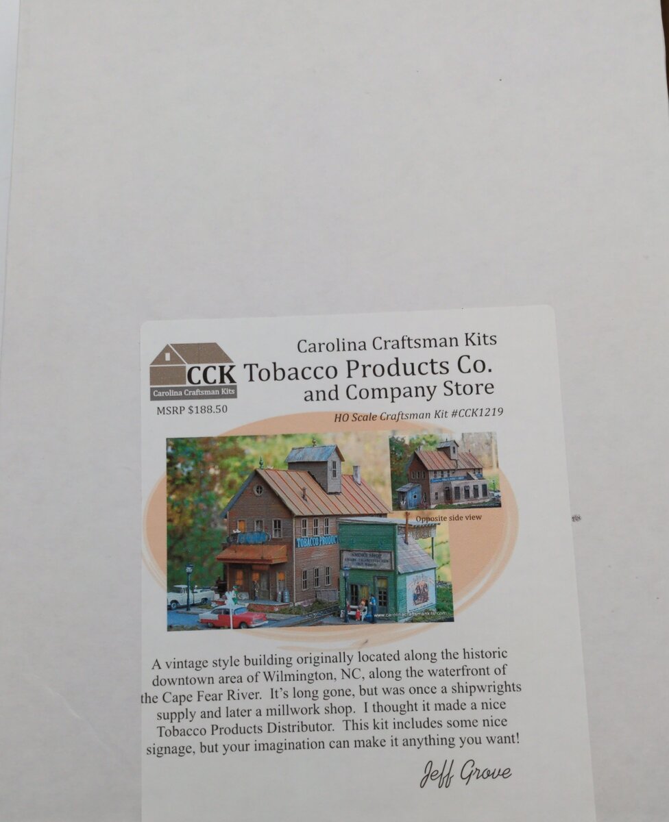 Carolina Craftsman CCK1219 HO Tobacco Products Co. and Company Store Build Kit