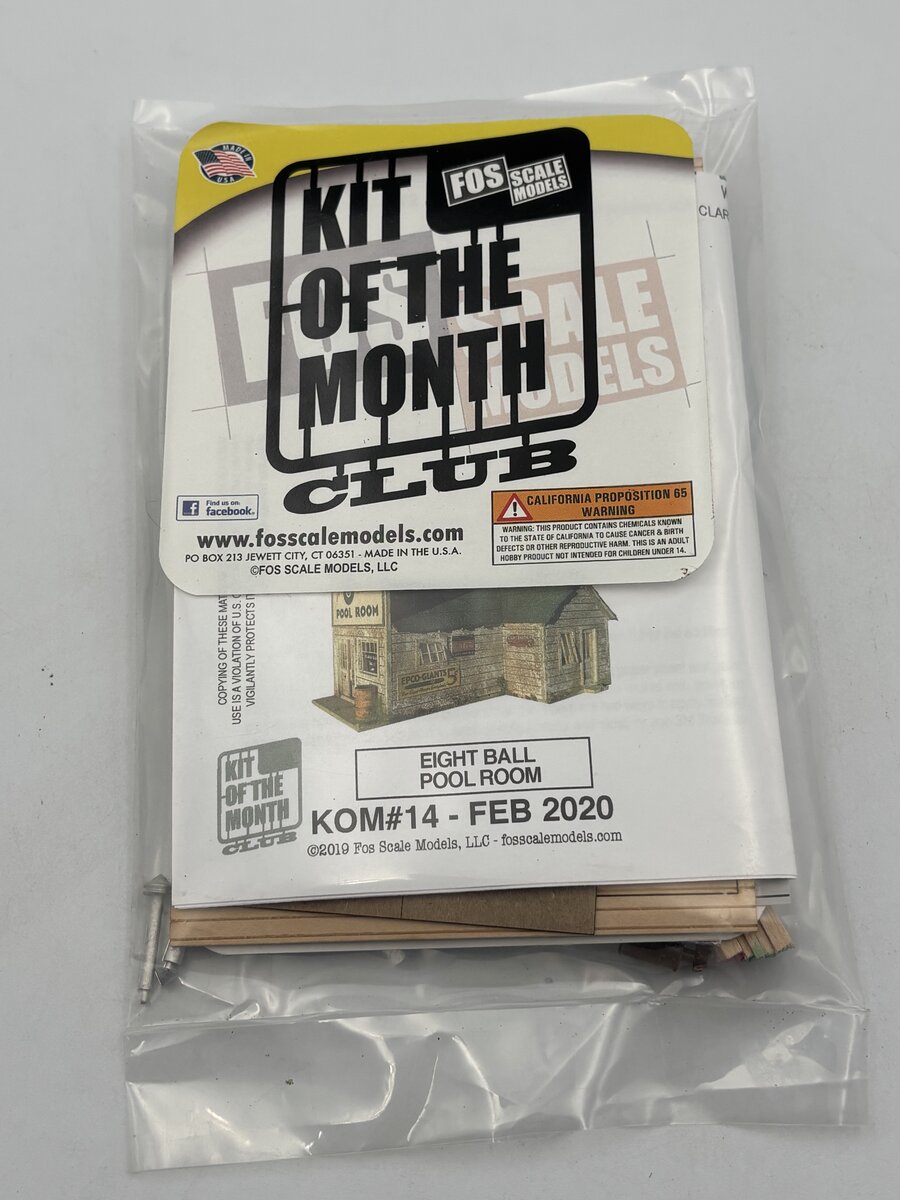 FOS Scale Limited 14 HO Eight Ball Pool Room Build Kit