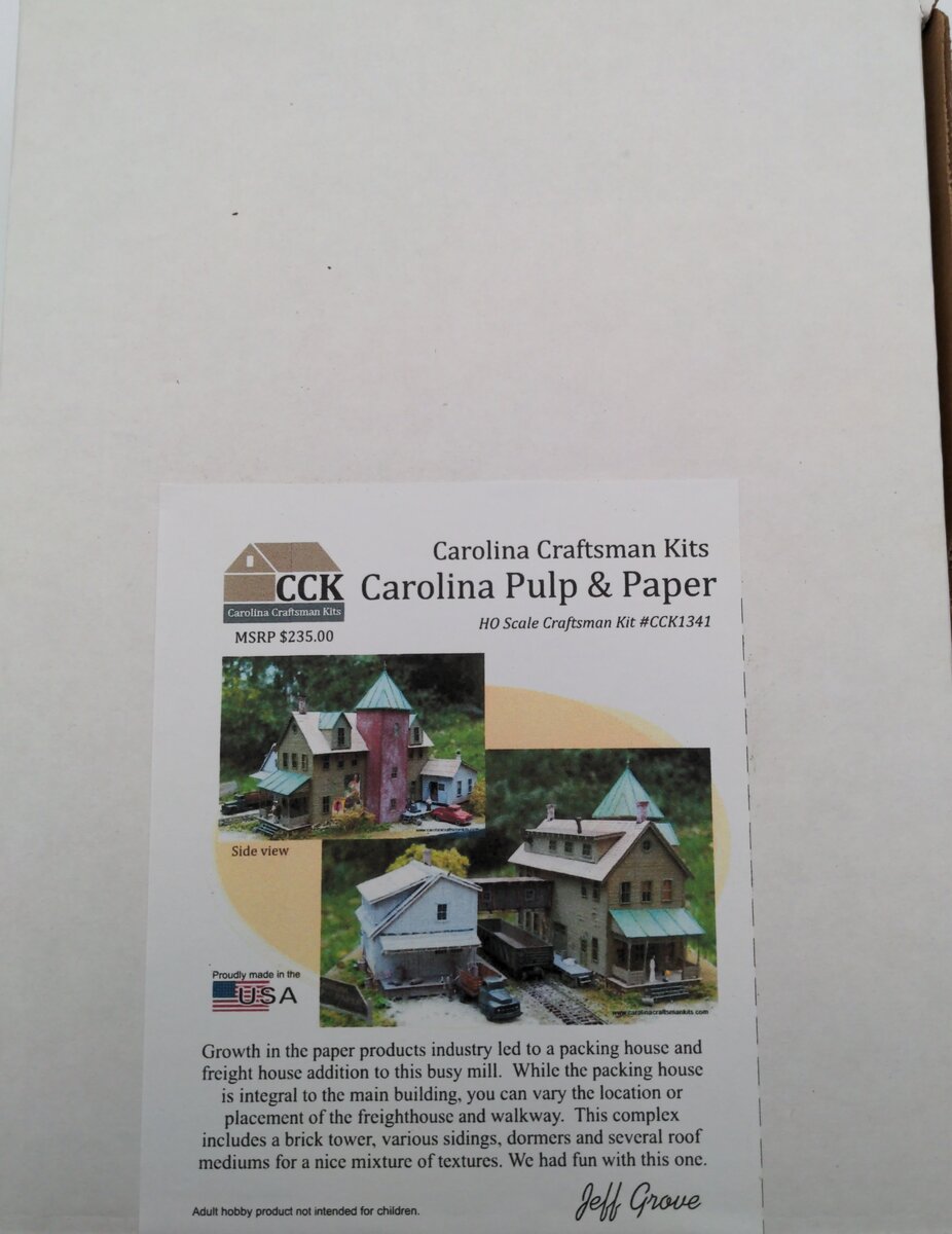Carolina Craftsman CCK1341 HO Carolina Pulp & Paper Building Kit