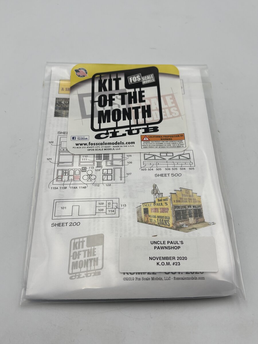 FOS Scale Limited 23 HO Uncle Paul's Pawnshop Build Kit