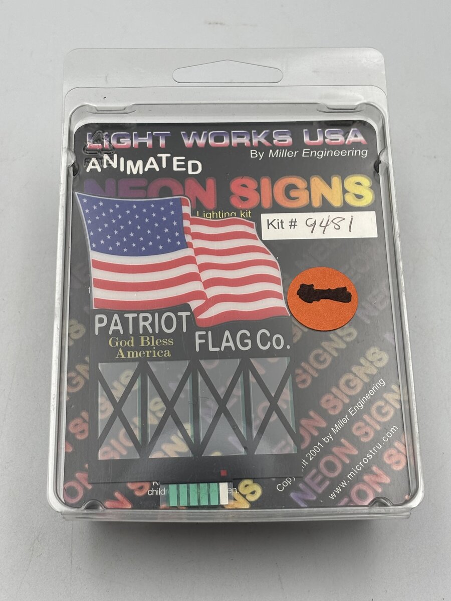 Light Works 9481 HO/O Animated Neon Signs Patriot Flag Co. Sign