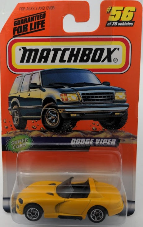 Matchbox 33856-1910 1:64 Super Cars Yellow Dodge Viper # 56 of 75 Vehicles