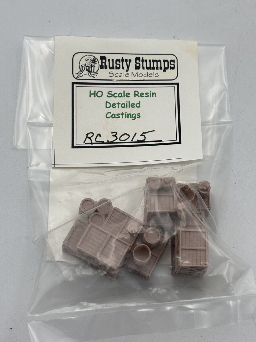 Rusty Stumps RC3015 HO Barrels, Crates & Supplies Resin Detailed Casting