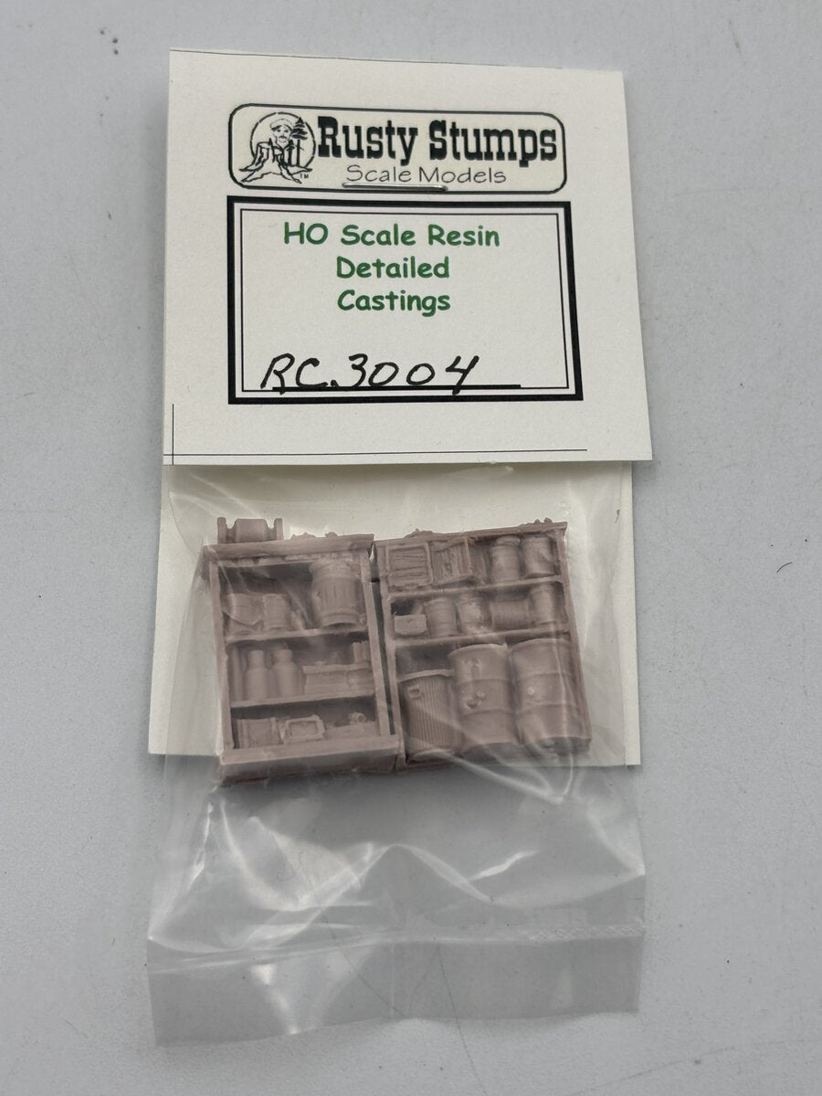 Rusty Stumps RC3004 HO Supply Shelves Resin Detailed Casting