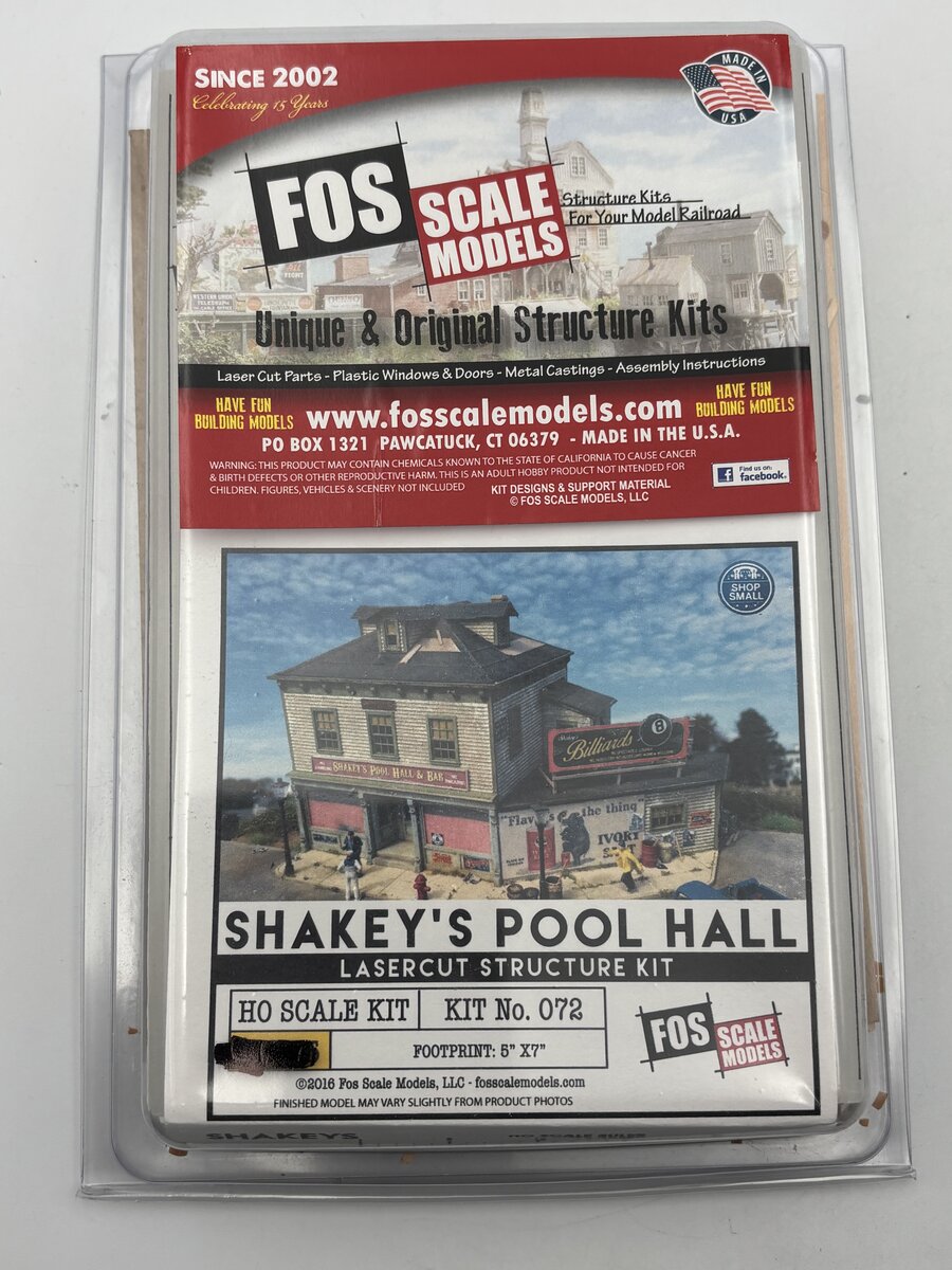 FOS Scale Limited 072 HO Scale Shakey's Pool Hall  Building Laser Cut Kit